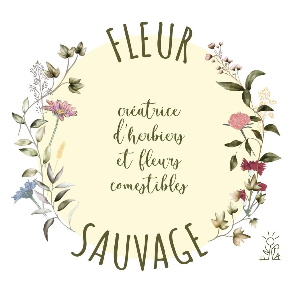logo fleur sauvage rond et fleuri